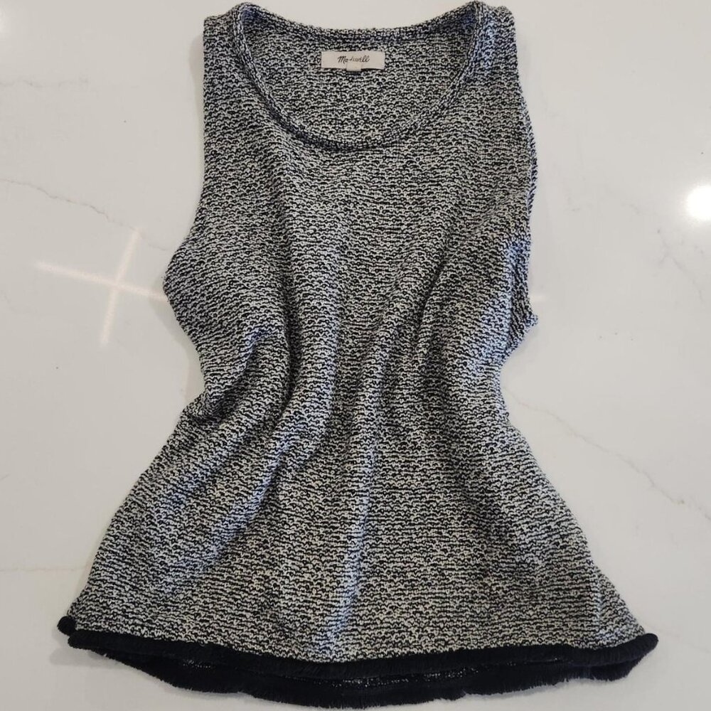 Madewell Sz S Fringe Swingy Tank Top Cotton Blend Basic Sleeveless Relaxed fit